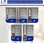 Pro Grade Paint Brushes, Paint Brush Set for Walls, Trim & Stain, 5-Piece