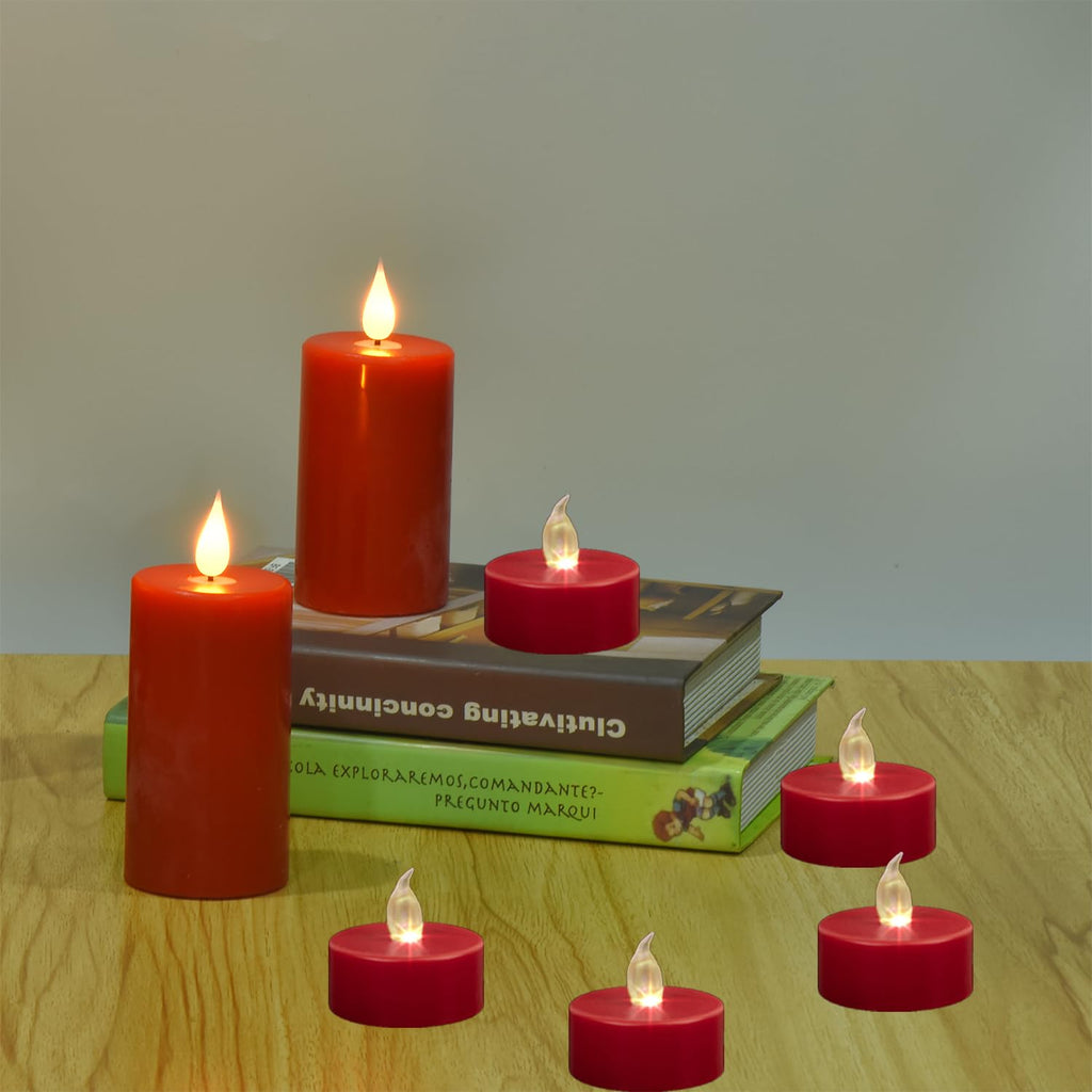 Battery Operated LED Tea Lights Flameless Flickering Candles 50PACK Blue