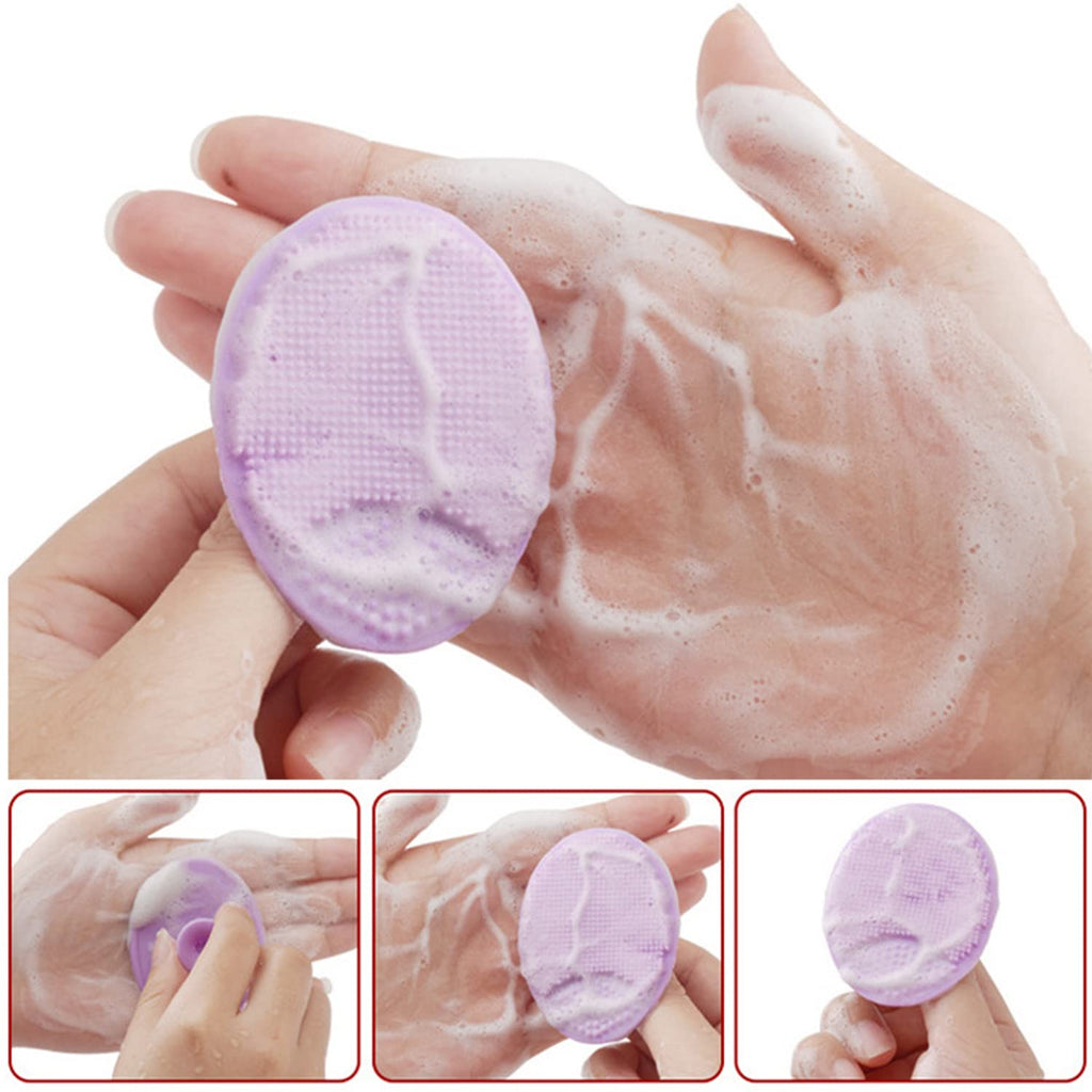 Baby Bath Brush, Baby Cradle Cap Brush, Silicone Massage Brush, Silicone Scrubbers Exfoliator Brush, Baby Skin Scrubbers Essential for Dry Skin, Cradle Cap and Eczema 2 Pack (Small-Blue&Green)