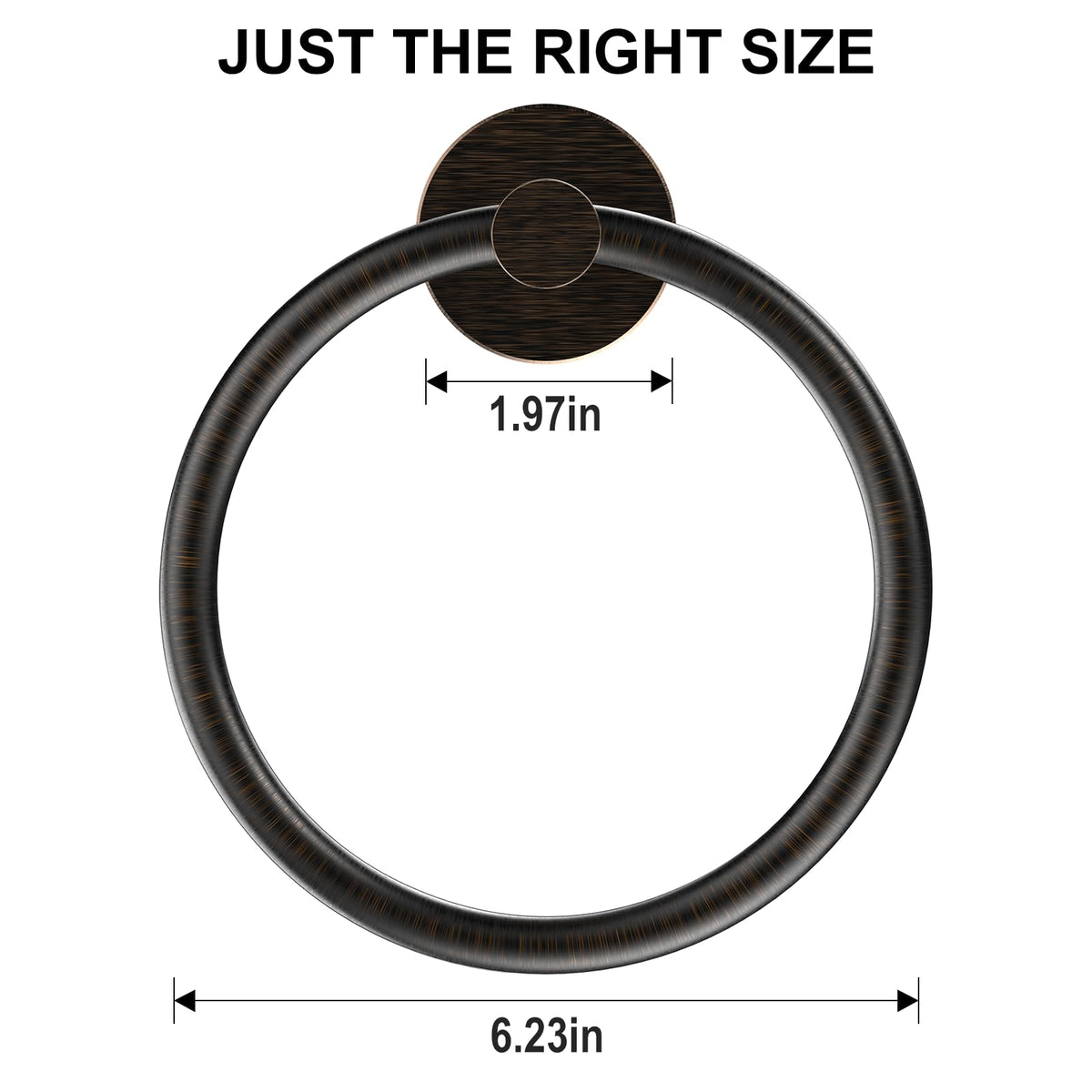 SetSail Towel Holder for Bathroom Wall Matte Black Towel Ring