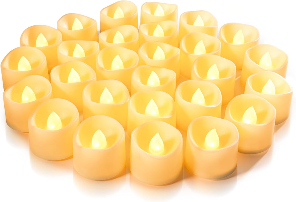 Homemory 24-Pack Flameless Tea Lights Candles Battery Operated, 200+ Hours