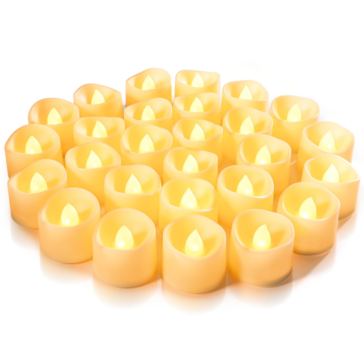 Homemory 24-Pack Flameless Tea Lights Candles Battery Operated, 200+ Hours
