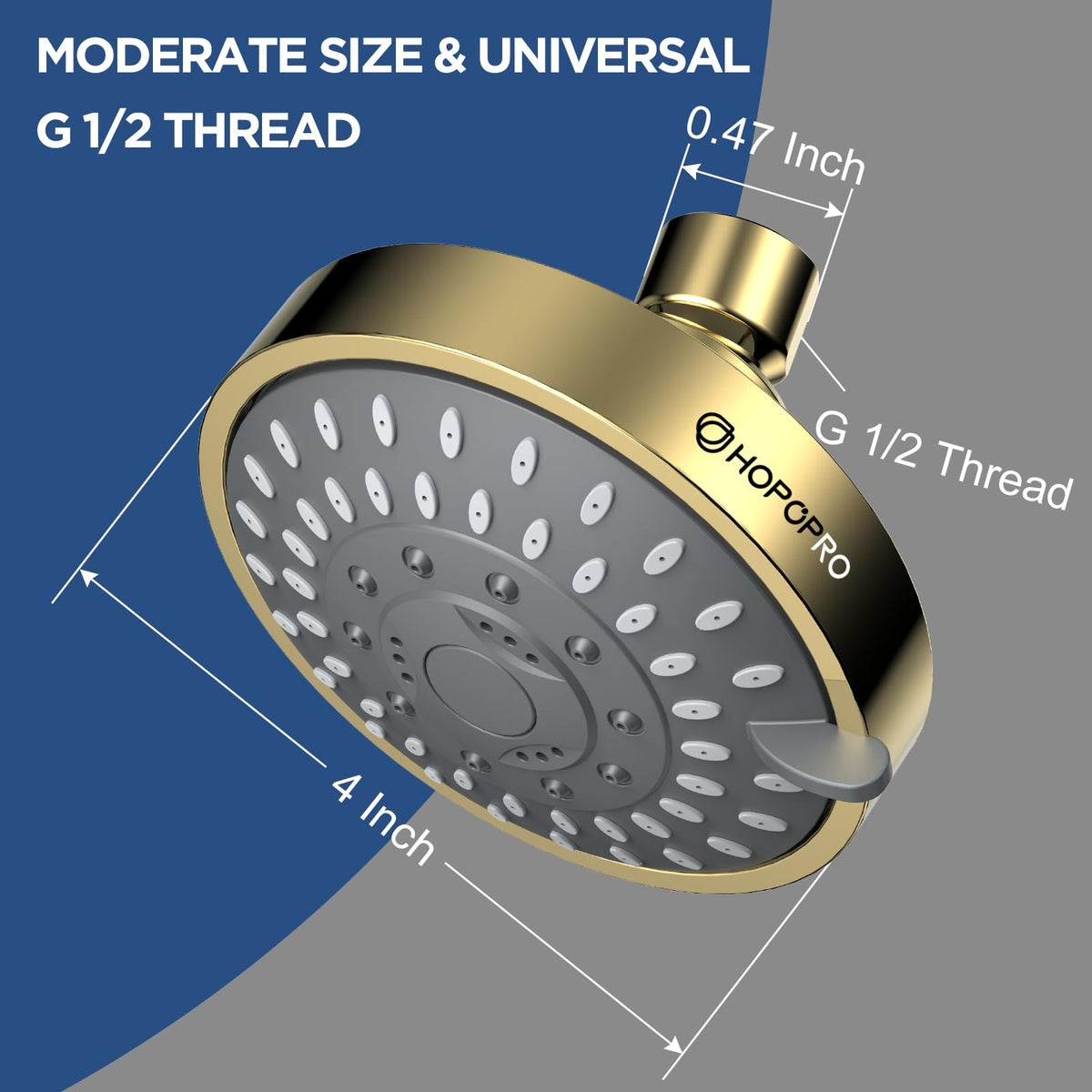 High Pressure Shower Head, HOPOPRO 5-Mode Fixed Showerhead, NBC Recommended
