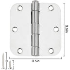 TDCHINGES Rounded Door Hinges 3.5" X 3 1/2 Inch Antique Brass 5/8" Radius