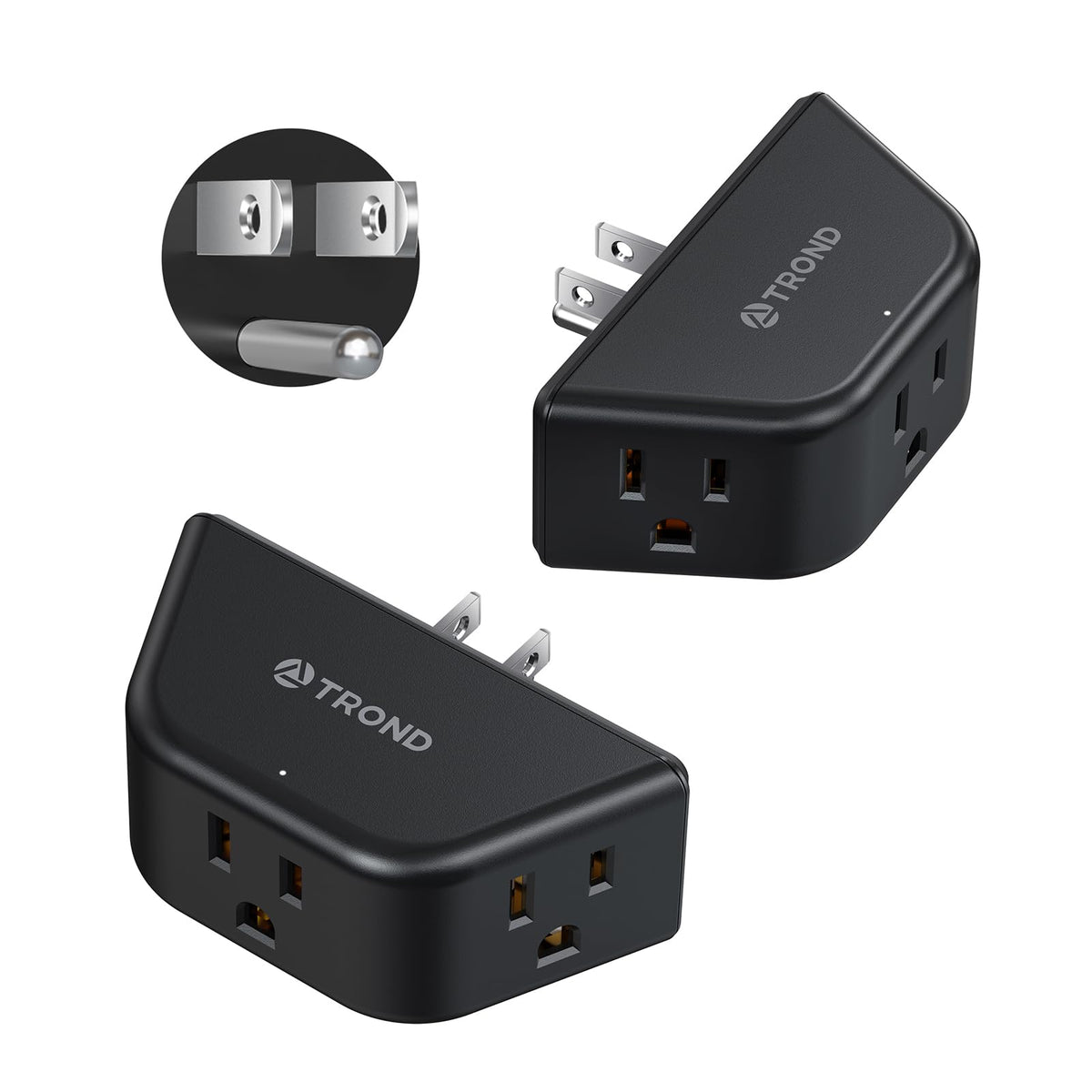TROND Multi Plug Outlet Extender with USB, 2 Pack Plug Splitter