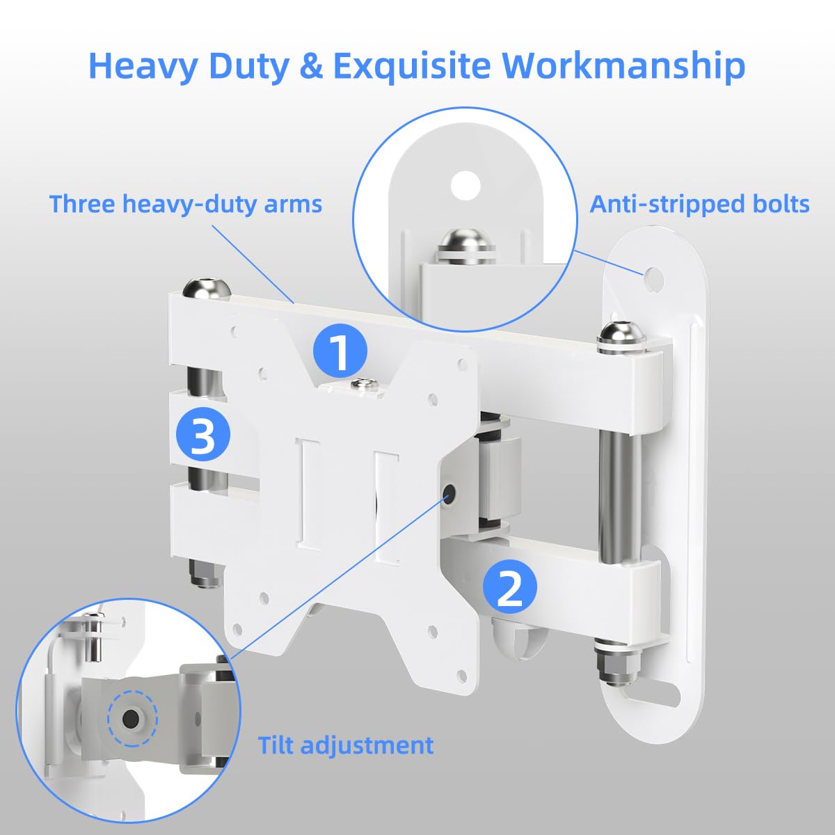 Suptek Full Motion TV Wall Mount Bracket for Most 13-30 inch TVs and Monitors, Flat and Curved TVs up to 28lbs, Tilt Swivel and 16.9 inch Extension, Max VESA 100x100mm, Black, MA2776