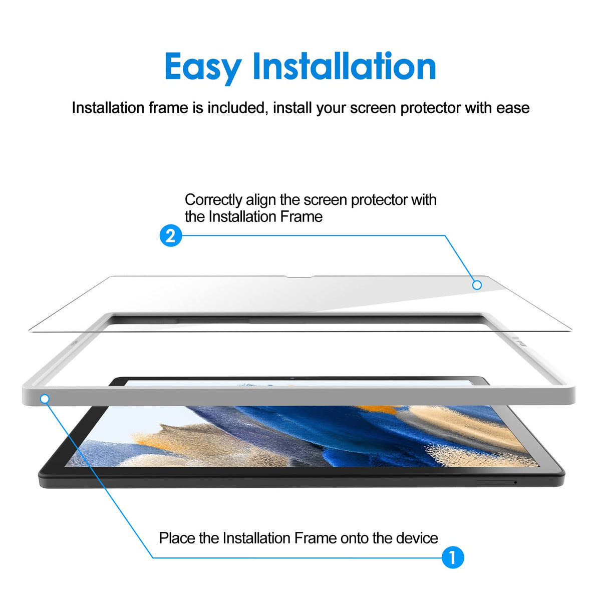 JETech Screen Protector for Samsung Galaxy Tab S6 Lite 10.4", 2-Pack
