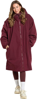 OHS Adults Drying Robe, Gifts for Women Outdoor Water-Resistant Changing Robe Womens Jacket Comfy Sherpa Privacy Robes for Women Men, Stay Dry Swimming Camping Drying Robes - S/M, L/XL