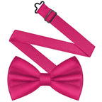 URAQT Men Pre-Tied Solid Satin Bow Tie, Adjustable Formal Bowtie