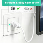 Ancable TV Aerial Cable with Coaxial Adapter 1M White TV Ariel Lead