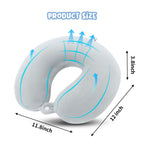 WENGX Travel Neck Pillow With Storage Bag Memory Foam Head Support Flight Pillows Cushion for Airplane Train Car Office Travel Essential for a Long Hauls Sleeping Rest(Pale Pink)