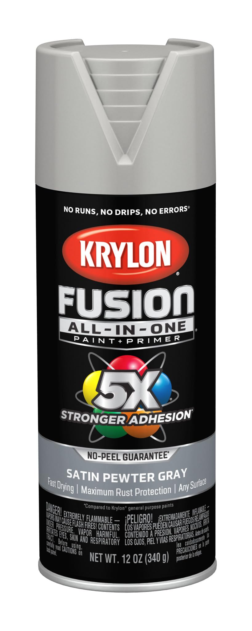 Krylon Fusion All-In-One, Metallic, Black Stainless Steel, 12 oz