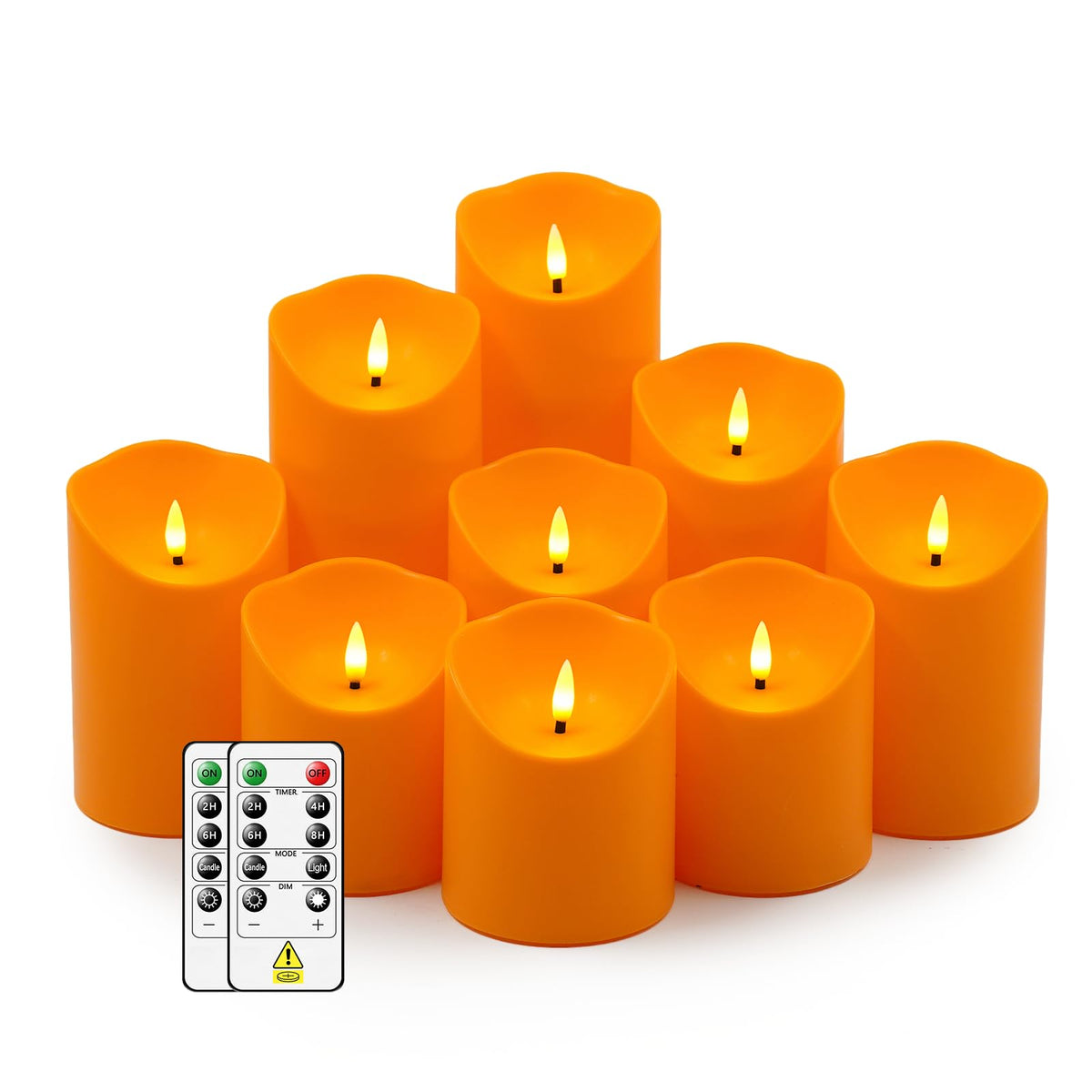 Nimiko Flameless Candles with Remote, Battery Operated Flickering Flameless Candles, LED Candles with Timer 2/4/6/8H, with Realistic LED Candles Set of 12 (D2.2 x H 5" 6" 7") (Black)