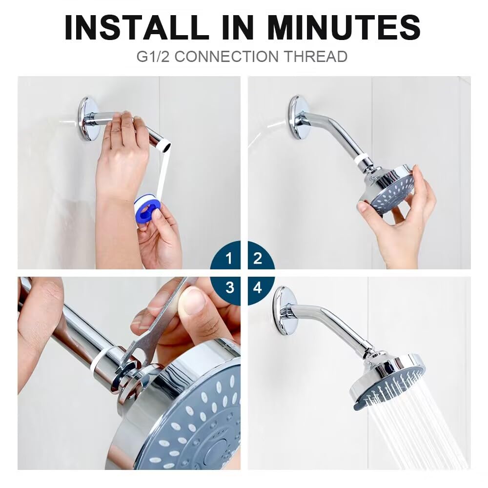 High Pressure Shower Head, HOPOPRO 5-Mode Fixed Showerhead, NBC Recommended