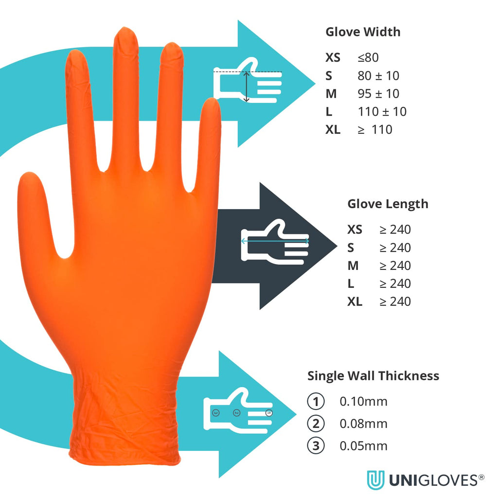 UNIGLOVES Black Pearl Nitrile Examination Gloves - Multipurpose, Powder Free and Latex Free Disposable Gloves - Box of 100 Gloves, Black, Large (GP0034)