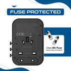 Ceptics 45W Universal Travel Adapter w/ 3 USB-A, 2 USB-C & Universal Input