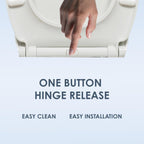 AQUALONA® Premium Thermoplastic Toilet Seat Soft Close Hardwearing Seat with Two Button Hinge Release D Shaped Easy to Clean Simple Installation Top and Bottom Fittings (Blue - D Shape)