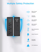 Surge Protector Outlet Extender with Rotating Plug, Multi Plug Wall Outlet