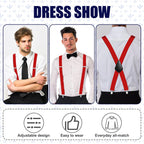 Aomig Mens Braces, Mens Suspenders with Strong Metal Clips, 3.5cm Wide Heavy Duty Suspenders for Men Women Business Wedding Casual
