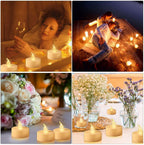 Battery Operated LED Tea Lights Flameless Flickering Candles 50PACK Blue