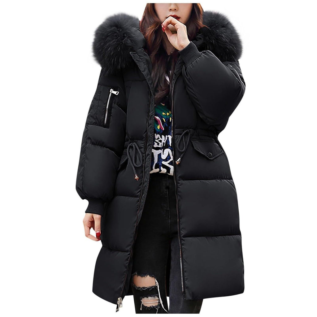 Winter Coats for Women Uk Fleece Jacket Womens Warm Outwear Windproof Plus Size Ladies Trench Coat Baggy Fleece Lined Quilted Puffer Jackets with Hood for Cold Weather