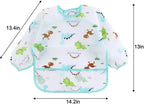 PandaEar 3 Pack Baby Weaning Bibs with Long Sleeves | Waterproof Toddler Bibs 6-24 Months