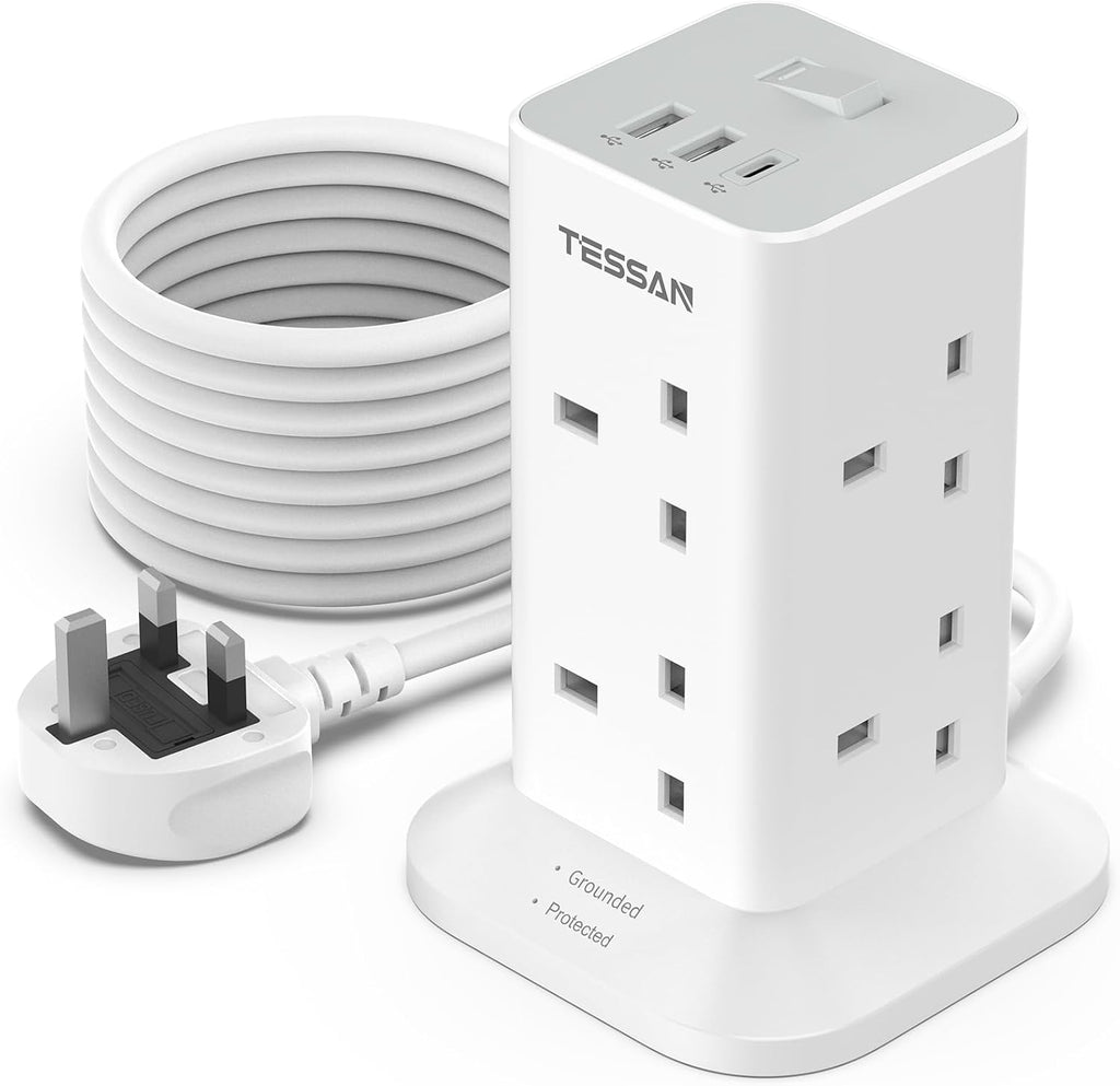TESSAN Tower Extension Lead 5M with USB C Slots