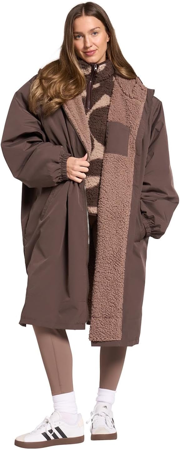 OHS Adults Drying Robe, Gifts for Women Outdoor Water-Resistant Changing Robe Womens Jacket Comfy Sherpa Privacy Robes for Women Men, Stay Dry Swimming Camping Drying Robes - S/M, L/XL