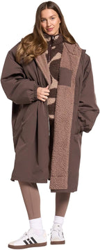 OHS Adults Drying Robe, Gifts for Women Outdoor Water-Resistant Changing Robe Womens Jacket Comfy Sherpa Privacy Robes for Women Men, Stay Dry Swimming Camping Drying Robes - S/M, L/XL