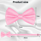 URAQT Men Pre-Tied Solid Satin Bow Tie, Adjustable Formal Bowtie