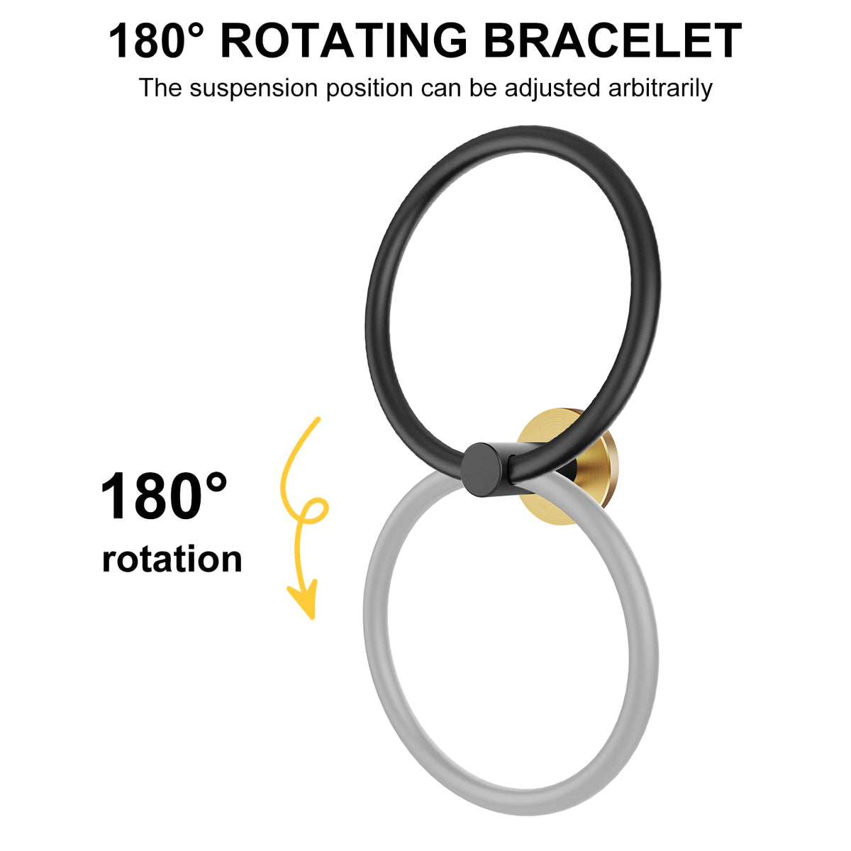 SetSail Towel Holder for Bathroom Wall Matte Black Towel Ring