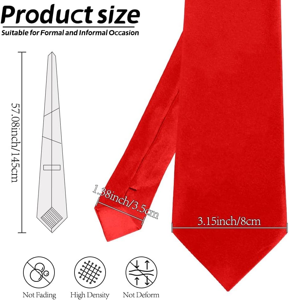 yenlk Men's Classic Necktie, Formal Tie for Weddings, Business and Prom