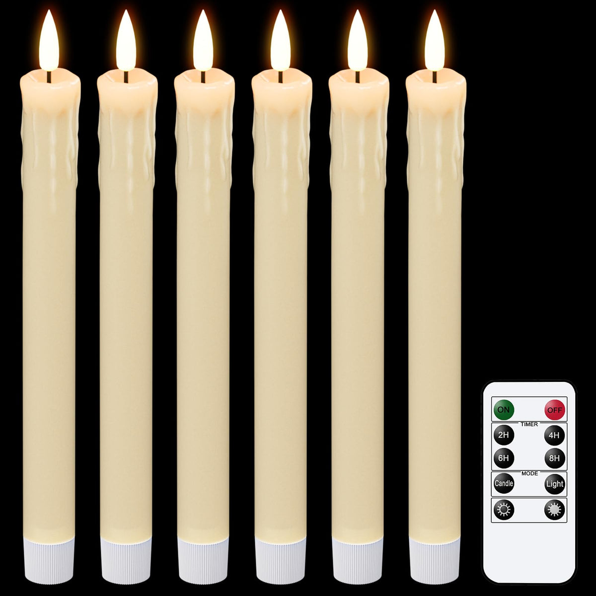 GenSwin Christmas Tree Flameless Taper Candles candlesticks Remote Timer