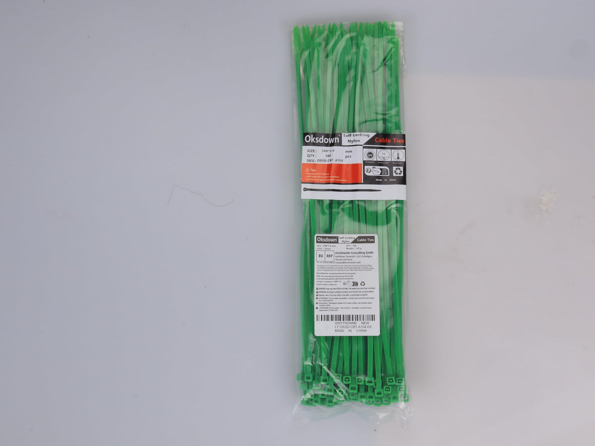 100 Pack Black Plastic Cable Ties 300mm×3.6mm Heavy Duty Strong Nylon Premium Self Locking 12 inch/30 cm Long Zip Tie Wraps