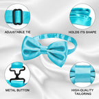 URAQT Men Pre-Tied Solid Satin Bow Tie, Adjustable Formal Bowtie