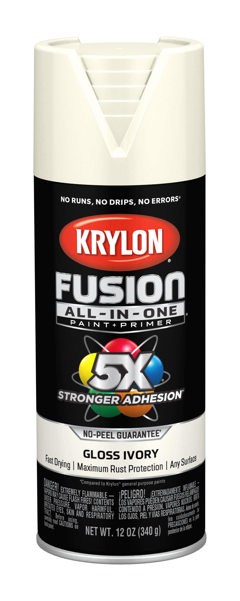 Krylon Fusion All-In-One, Metallic, Black Stainless Steel, 12 oz