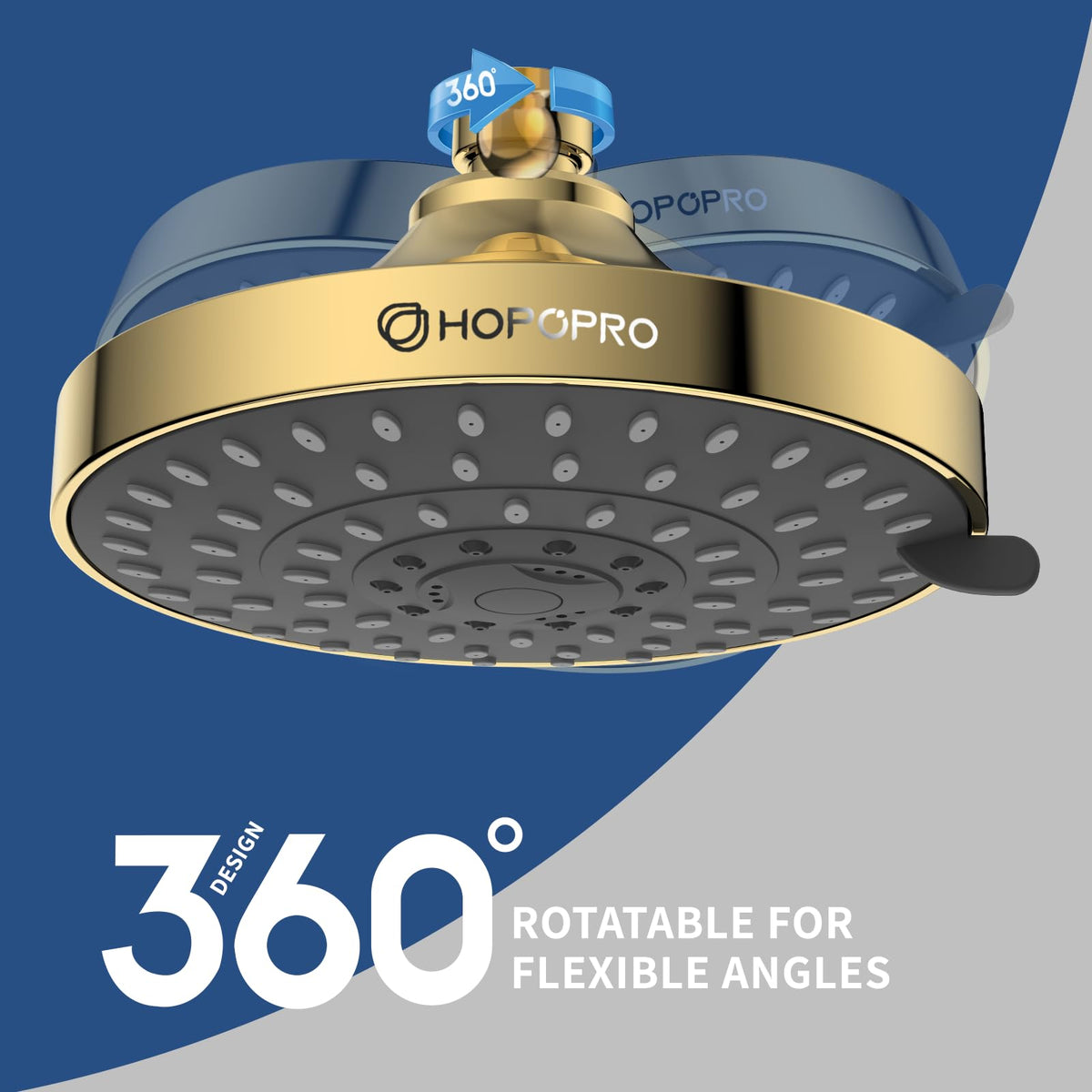 High Pressure Shower Head, HOPOPRO 5-Mode Fixed Showerhead, NBC Recommended