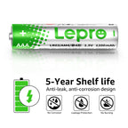 Lepro AAA Alkaline Batteries 12 Pack, 1200mAh Triple A Battery Long Lasting