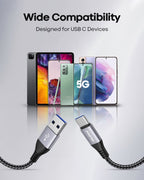 USB to USB C Cable(1M 3-Pack),USB Type C Fast Charger Cable Nylon Braided