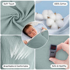 Aolso Breastfeeding Cover Nursing Cover, Muslin Cotton Soft Breathable Nursing Cover, Adjustable Strap Breast Feeding Coverall for Car Seat Blanket and Stroller Coverall (White-Bear)