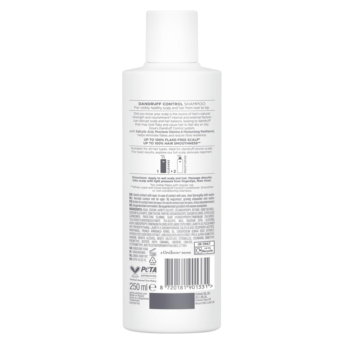 Dove Scalp + Hair Therapy Dandruff Control Shampoo, 400 ml
