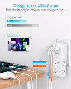 Surge Protector Outlet Extender with Rotating Plug, Multi Plug Wall Outlet