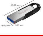 SanDisk 128GB Ultra Flair USB 3.0 Flash Drive USB stick, Memory stick with transfer speeds up to 150 MB/s, Password protection, Durable, Sleek Metal Casing Silver/Black