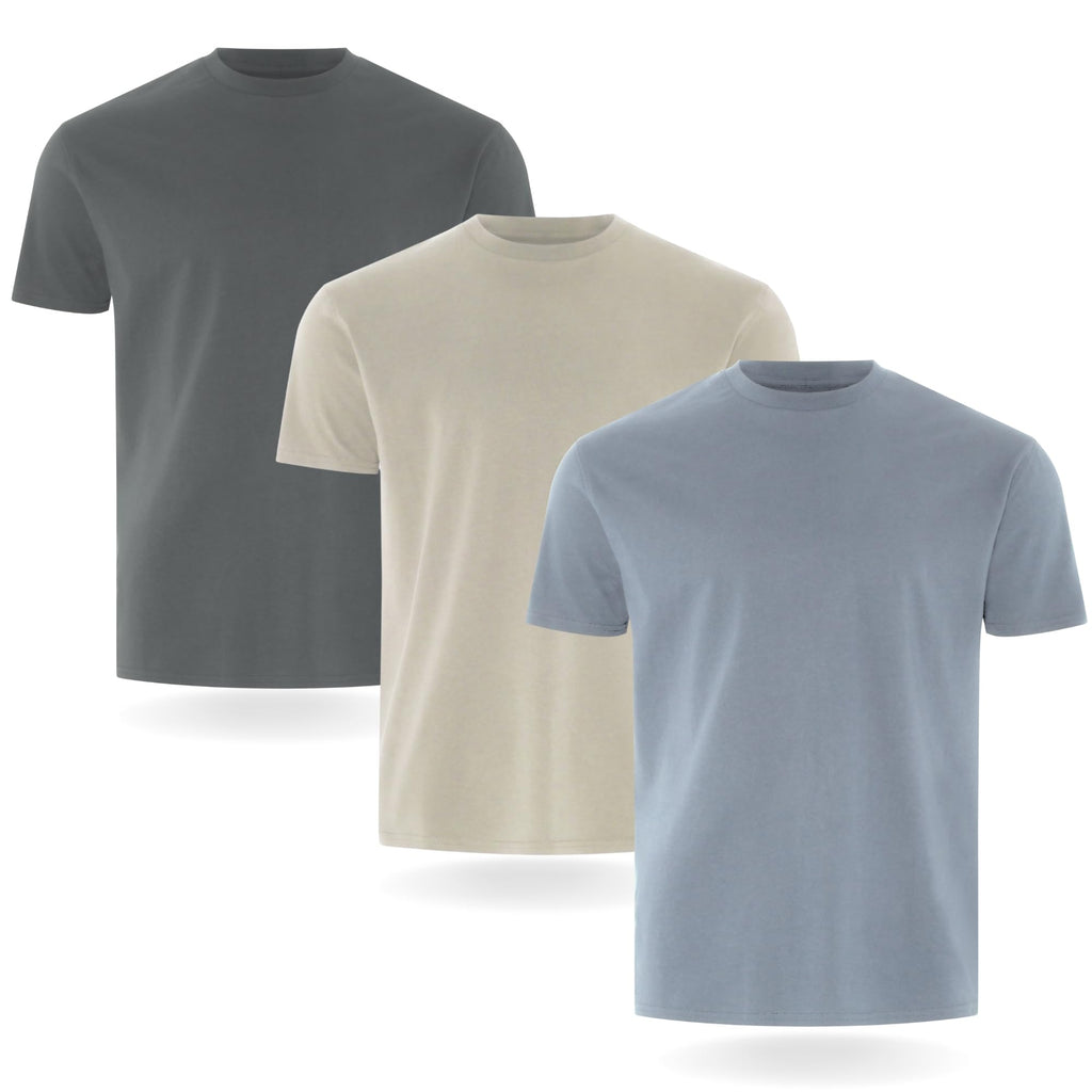 FM London 3/5 Pack Mens T Shirt, Premium Weight, 100% Cotton & Super Soft