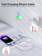 Aioneus iPhone Charger Cable 1M, MFi Certified Lightning Cable Fast iPhone Charging Cable Nylon Braided USB iPhone Charger Lead for iPhone 14 13 12 11 Pro Max XR XS X Max 8 7 6s Plus SE, iPad
