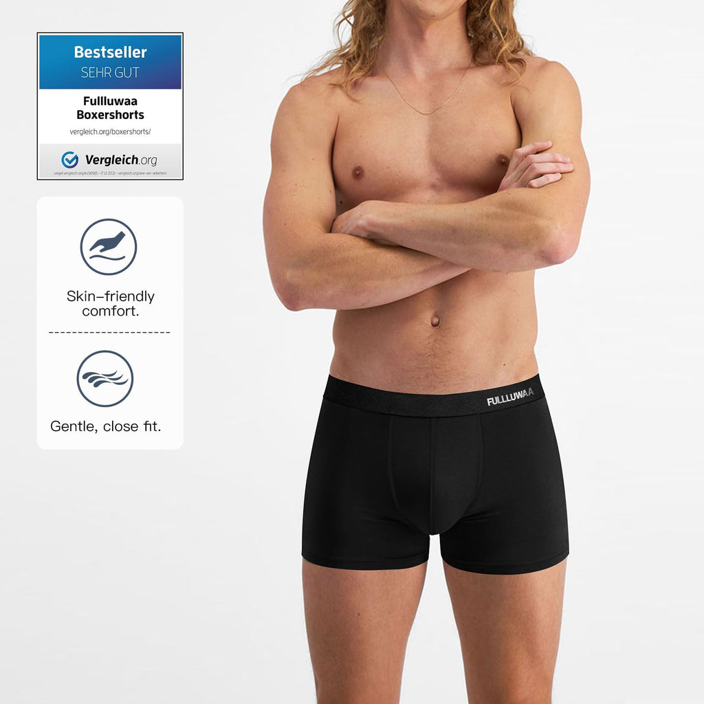 Fullluwaa Mens Boxers Cotton 10 Pack, No Scratch, Breathablee and Soft