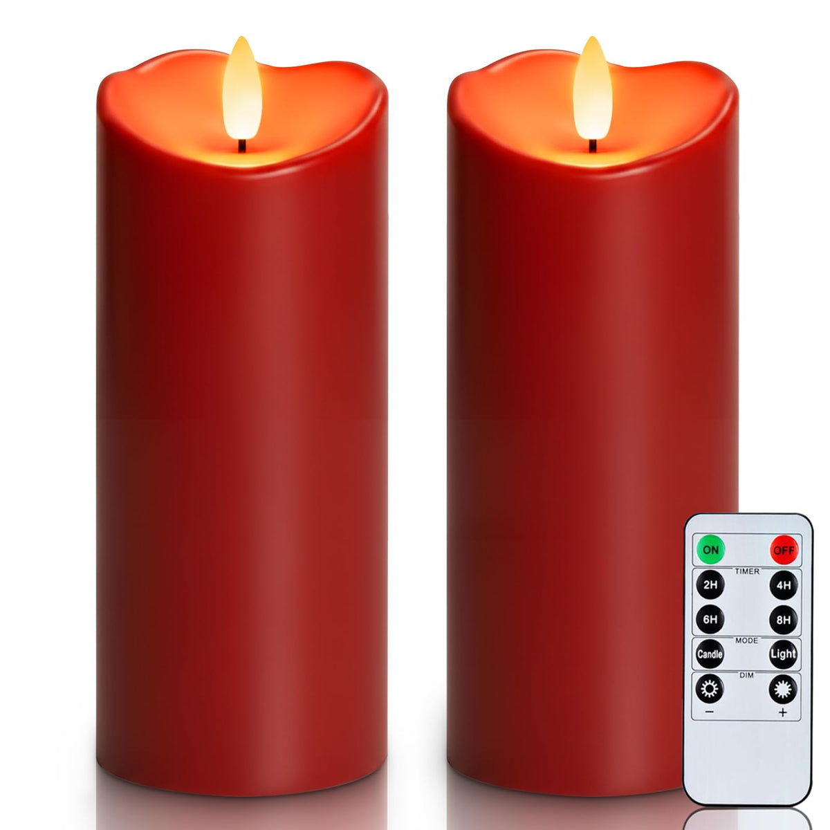 Homemory Orange Drip Real Wax Flameless Candles with Remote Timer, Set of 3