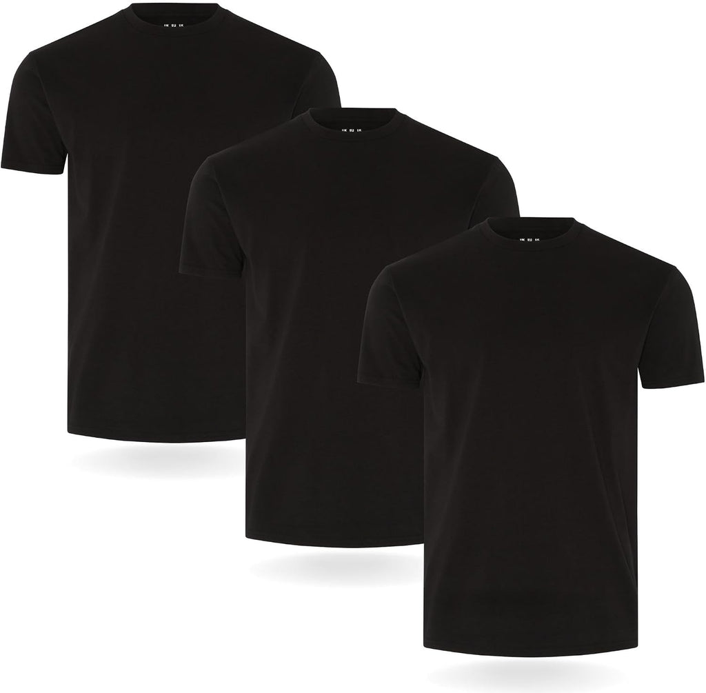 FM London 3/5 Pack Mens T Shirt, Premium Weight, 100% Cotton & Super Soft