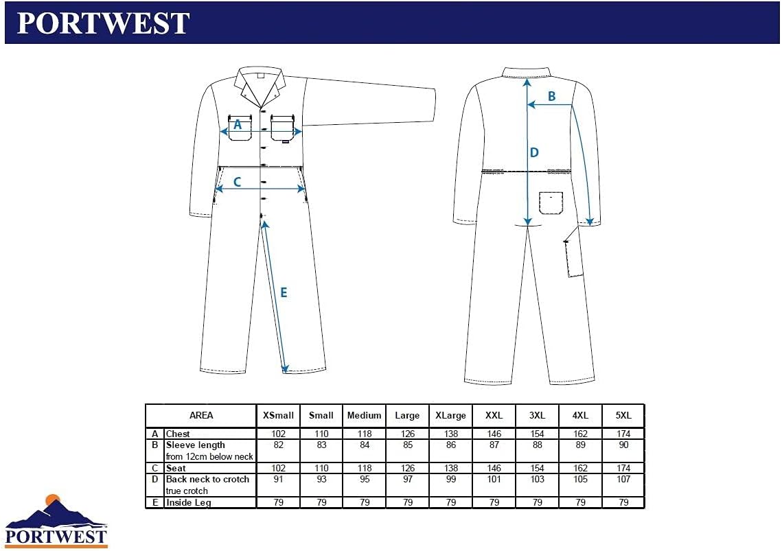 Portwest Euro Work Men's Polycotton Men's Polycotton Coverall