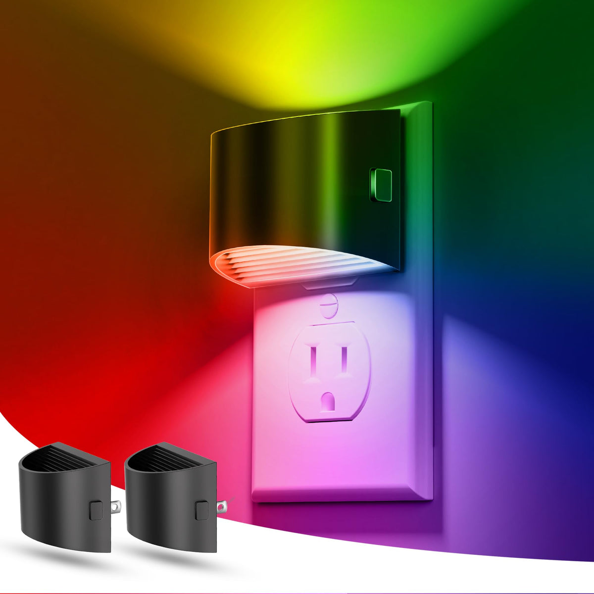 L LOHAS LED Night Lights Plug into Wall, Dimmable Night Light 2 Pack
